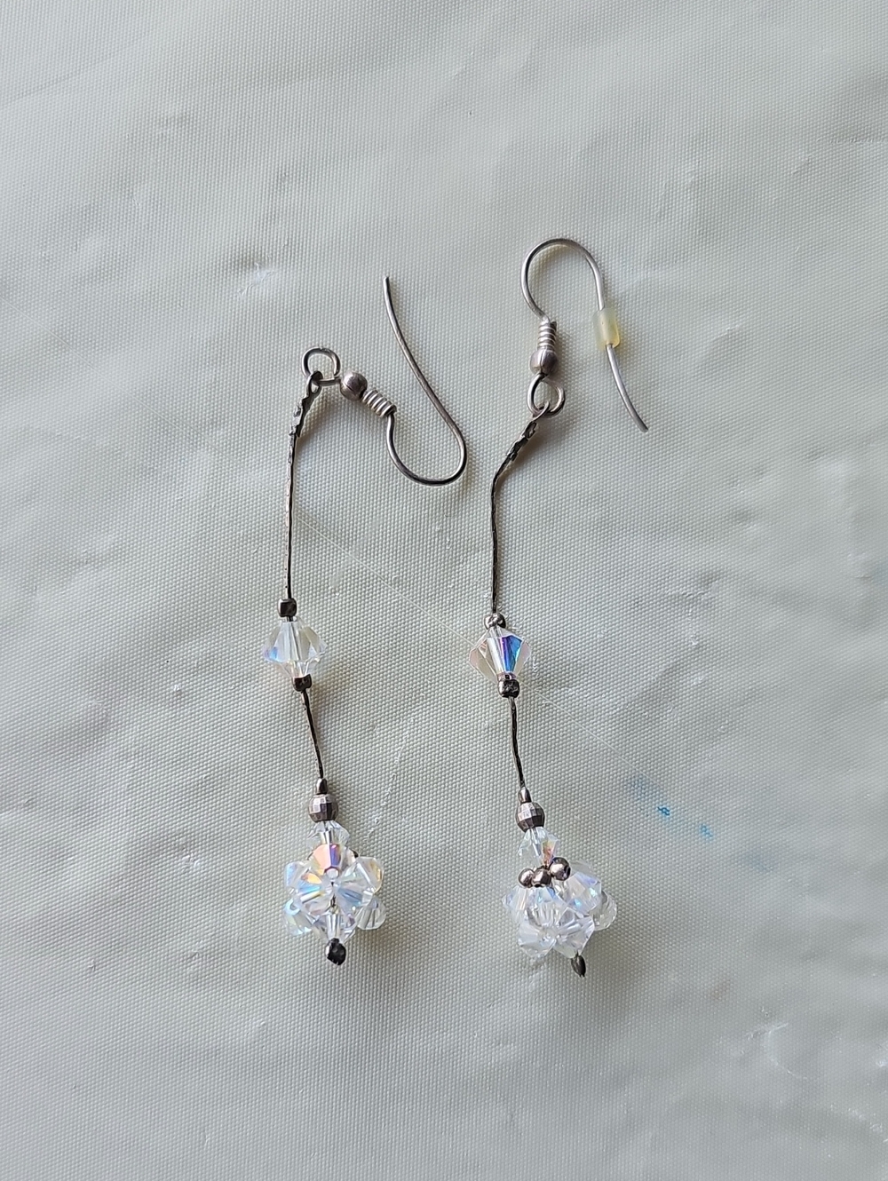 Crystal Drop Dangle Earrings - Iridescent Clear